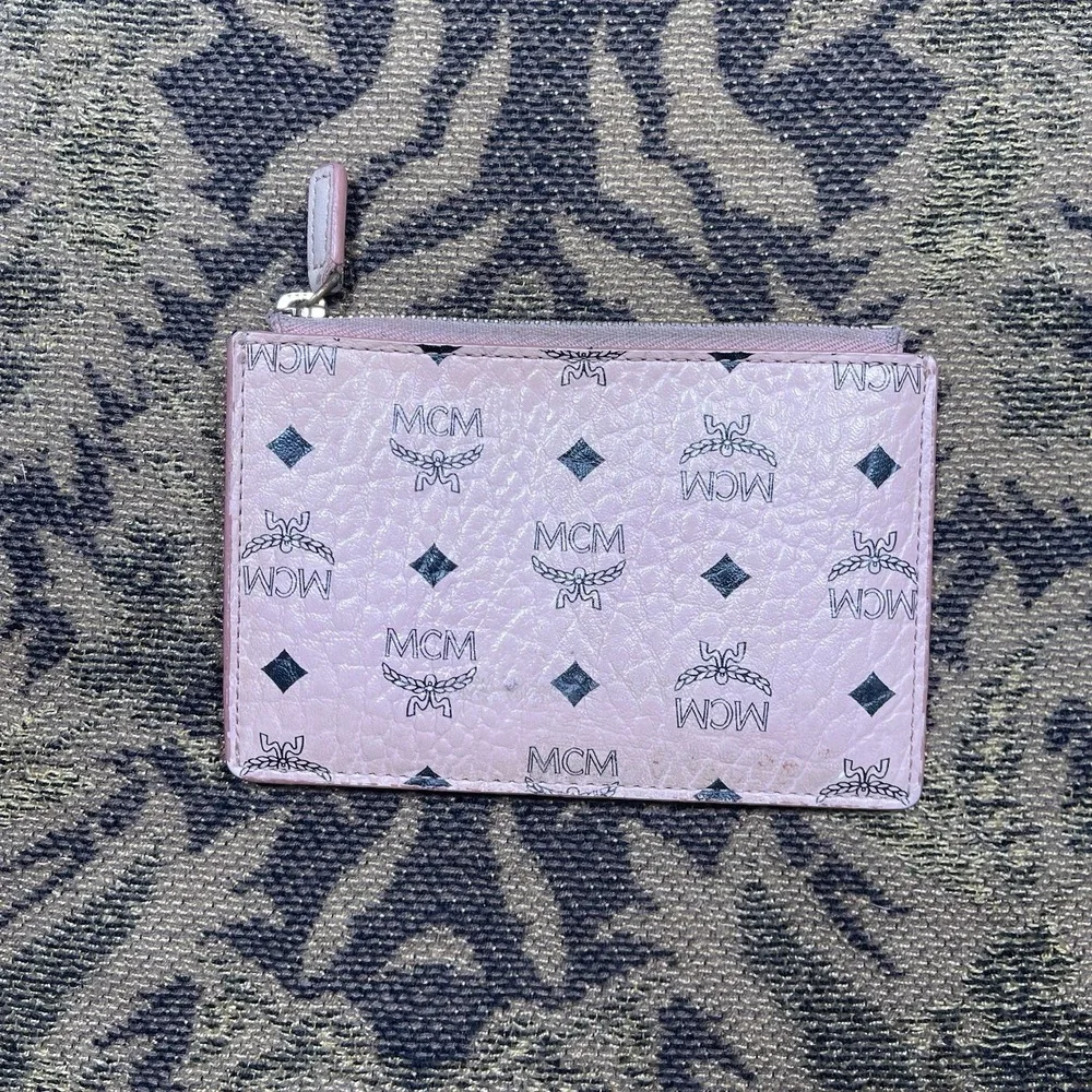 MCM Color Visetos Original Pink Key Pouch Missing Key Loop Made In Korea